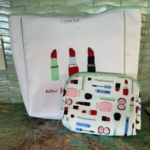 Kate Spade Clinique Lipstick Tote and Make Up Bag